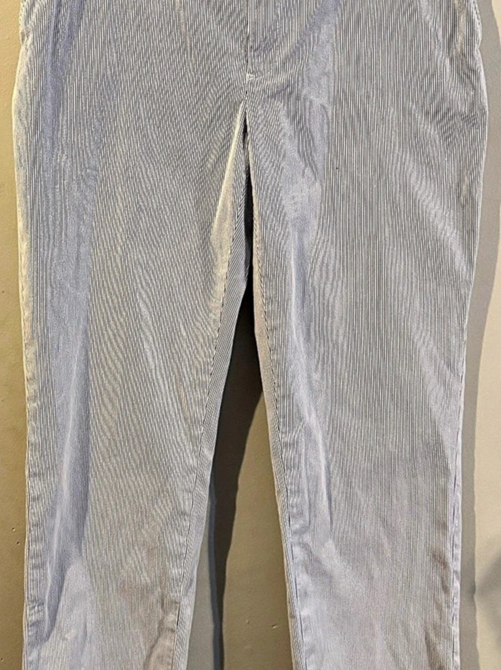 Polo Ralph Lauren Pants Mens 38x31 Blue White PinStripe Seersucker BleeckerDerby